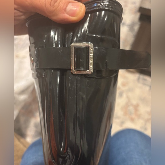 Hunter Glossy Black Knee-High Boots - Picture 9 of 9